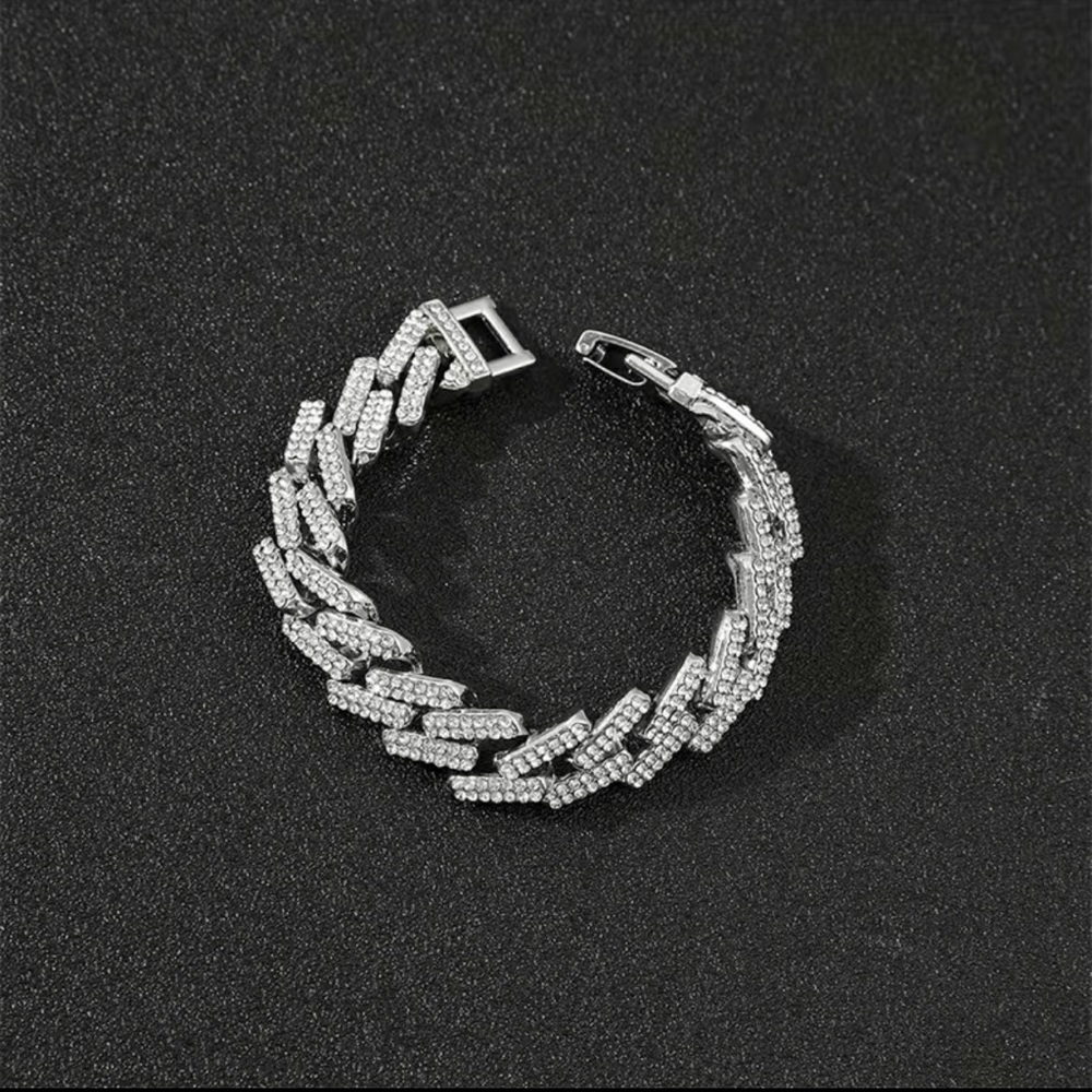 Silver plated cubic zircon bracelet